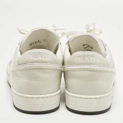 Pre Owned Prada Downtown Size 40 White/Grey Leather Low Top Sneakers