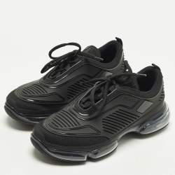Pre Owned Prada Cloudbust Size 40 Black Knit Fabric and Rubber Low Top Sneakers