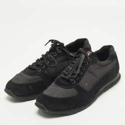 مملوكة مسبقًا حذاء رياضي برادا سبورت نايلون وزمرد أسود بعنق منخفض مقاس 41.5