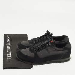 مملوكة مسبقًا حذاء رياضي برادا سبورت نايلون وزمرد أسود بعنق منخفض مقاس 41.5