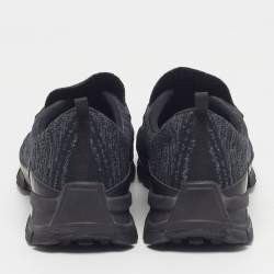 مملوكة مسبقًا Prada Crossection Size 42 Black Knit Fabric and Rubber Slip On Sneakers