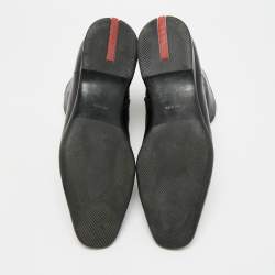 Pre Owned حذاء بوت برادا شيلسيا جلد أسود مقاس 41.5