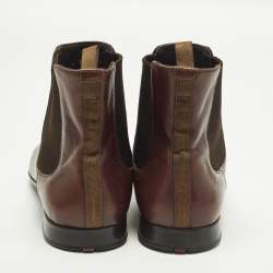 Pre Owned Prada Size 43 Brown Leather Chelsea Boots