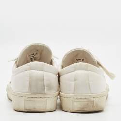 Pre Owned Prada Wheel Cassetta Size 42 White Nylon Low Top Sneakers