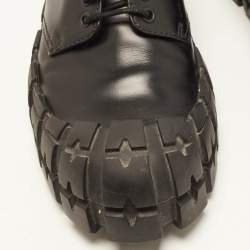 Pre Owned Prada Double Wheel Size 43 Black Leather Derby