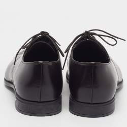Pre Owned Prada Size 44 Brown Leather Classic Lace Up Derby