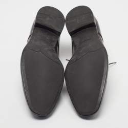 Pre Owned Prada Size 44 Brown Leather Classic Lace Up Derby