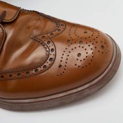 Pre Owned Prada Levitate Size 41 Brown Brogue Leather Lace Up Wingtip Derby