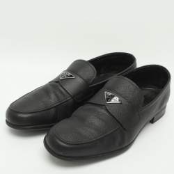 مملوكة مسبقًا Prada Size 44 Black Saffiano Leather Loafers
