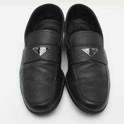 مملوكة مسبقًا Prada Size 44 Black Saffiano Leather Loafers