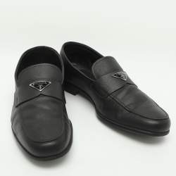 مملوكة مسبقًا Prada Size 44 Black Saffiano Leather Loafers