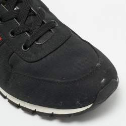 Pre Owned Prada Size 42 Black Canvas Lace Up Sneakers
