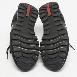 Pre Owned Prada Size 42 Black Canvas Lace Up Sneakers