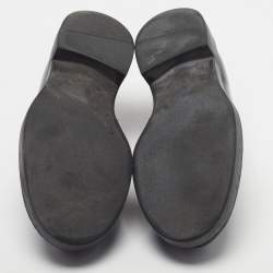 Pre Owned Prada Size 41.5 Black Chocolate Brushed Leather Loafers