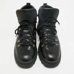 Pre Owned Prada Brixxen Size 42 Black Leather Combat Boots