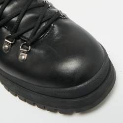 Pre Owned Prada Brixxen Size 42 Black Leather Combat Boots