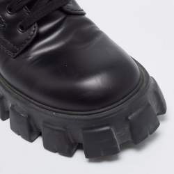 Pre Owned Prada Monolith Size 40.5 Black Nylon Ankle Length Boots
