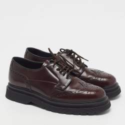مملوكة مسبقًا Prada Size 41 Brown Leather Lace Up Oxfords