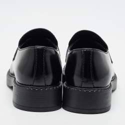 Pre Owned Prada Brushed Size 42.5 Black Leather Loafers
