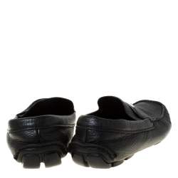 Prada Black Leather Slip On Loafers Size 42.5