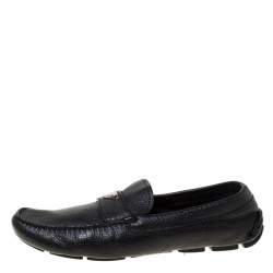 Prada Black Leather Slip On Loafers Size 42.5