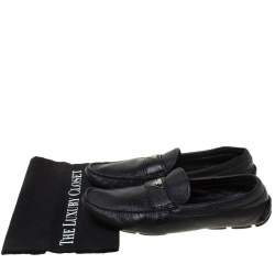 Prada Black Leather Slip On Loafers Size 42.5