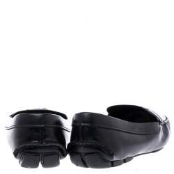 Prada Black Leather Slip On Loafers Size 44