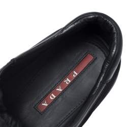 Pre Owned Prada Black Leather and Nylon Trainers Sneakers Size 42
