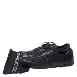 Pre Owned Prada Black Leather and Nylon Trainers Sneakers Size 42