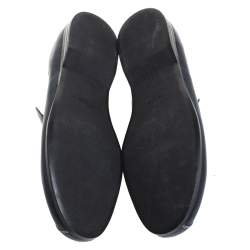 Prada Blue Stitch Detail Leather Slip On Loafers Size 41