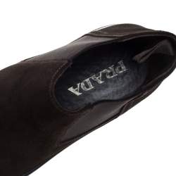 Prada Brown Suede Slip On Ankle Boots Size 43
