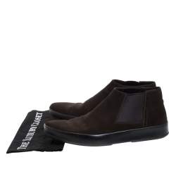 Prada Brown Suede Slip On Ankle Boots Size 43