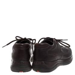 Prada Brown Leather Lace Up Sneaker Size 40