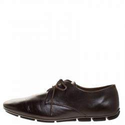 Prada Dark Brown Leather Lace Up Derby Size 41