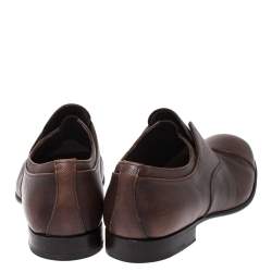 Prada Brown Leather Elastic Slip On Oxfords Size 41.5