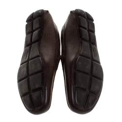 Prada Brown Leather Slip On Loafers Size 41