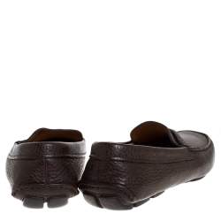 Prada Brown Leather Slip On Loafers Size 41