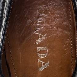 Prada Blue/Black Brogue Leather Derby Espadrille Sneakers Size 41