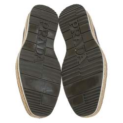 Prada Blue/Black Brogue Leather Derby Espadrille Sneakers Size 41