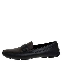 Prada Black/Brown Leather Penny Loafers Size 42