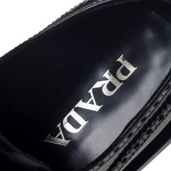 Prada Black Brogue Leather Lace Up Derby Sneakers Size 39.5