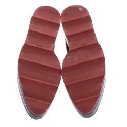 Pre Owned Prada Black Brogue Leather Wave Wingtip Platform Derby Sneakers Size 37.5