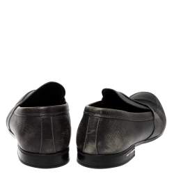 Pre Owned Prada Black Leather Penny Loafers Size 43