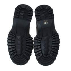 Pre Owned Prada Black Leather and Neoprene Chelsea Ankle Boots Size 41.5