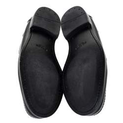 Pre Owned Prada Black Leather Slip On Penny Loafers Size 42
