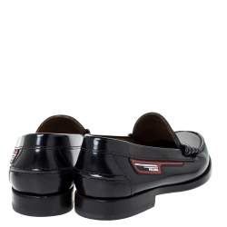 Pre Owned Prada Black Leather Slip On Penny Loafers Size 42