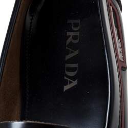 Pre Owned Prada Black Leather Slip On Penny Loafers Size 42
