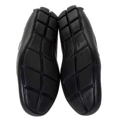Prada Black Leather Penny Slip On Loafers Size 43.5