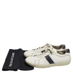 Prada White Leather Low Top Sneakers Size 42.5