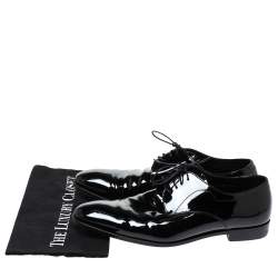Prada Black Patent Leather Lace Up Oxfords Size 43.5
